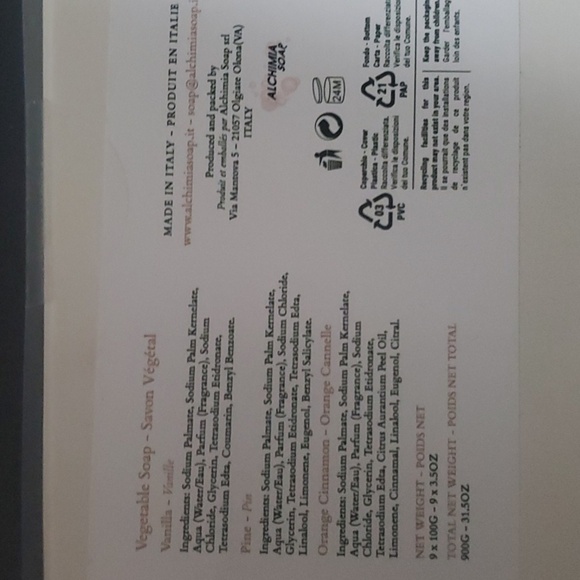 Alchimia soap bath & body size 9 bars x 3.50 ounces each vegetable soap fragrant - Picture 5 of 8